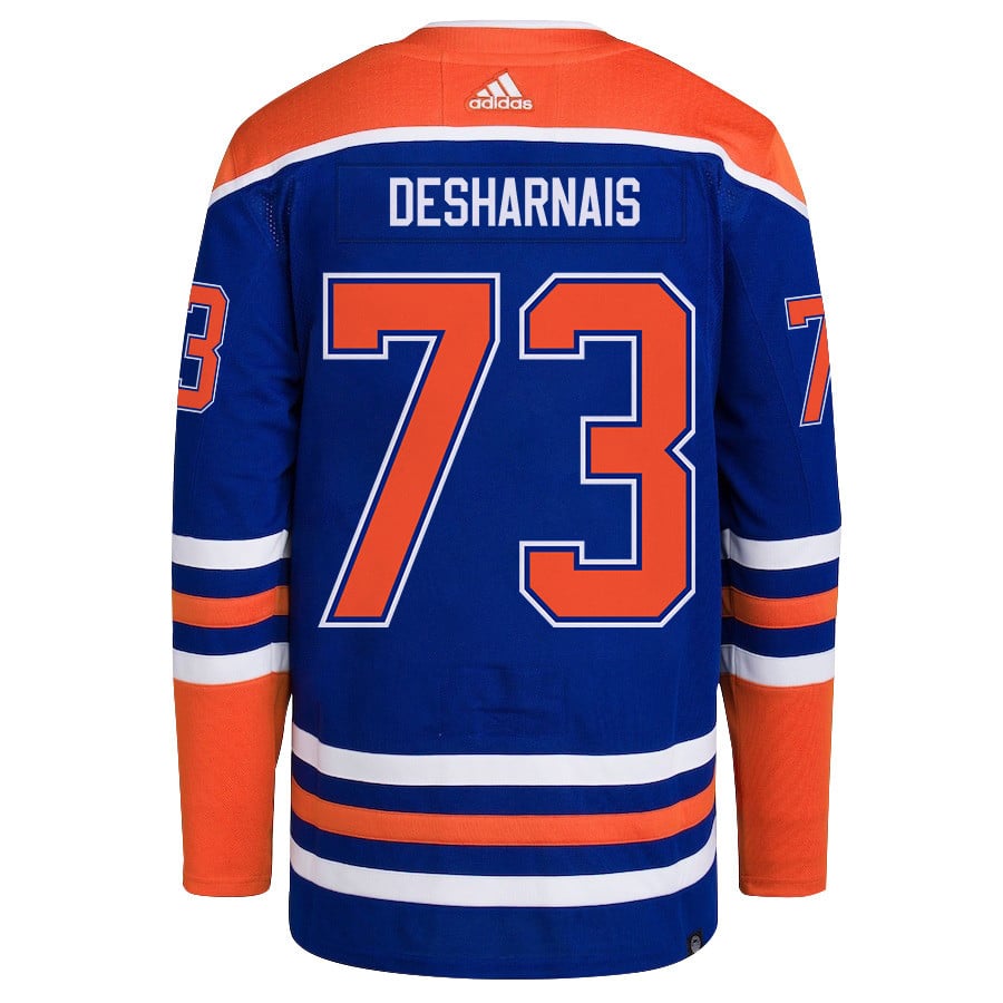 Vincent Desharnais 73 Edmonton Oilers 2024 STANLEY CUP Final Home Primegreen Royal NHL Jersey Men's