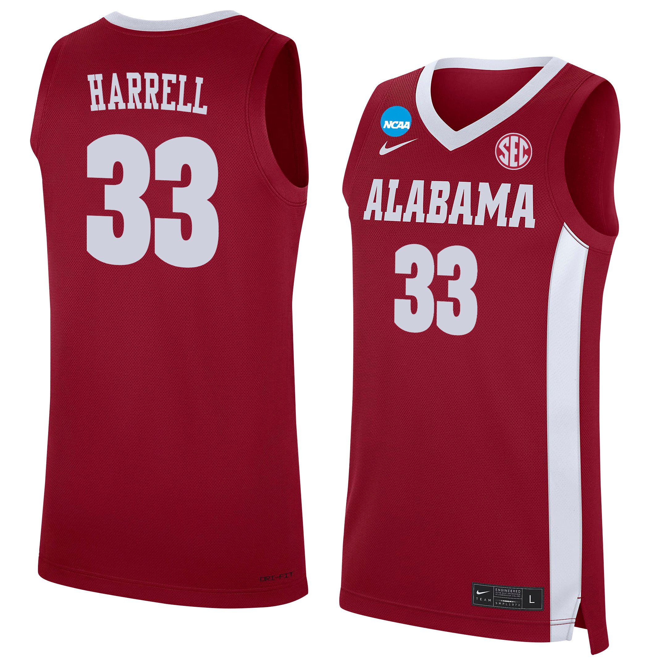 Ward Harrell 33 Alabama Crimson Tide 2024 Red Unisex NCAA Jersey Unisex