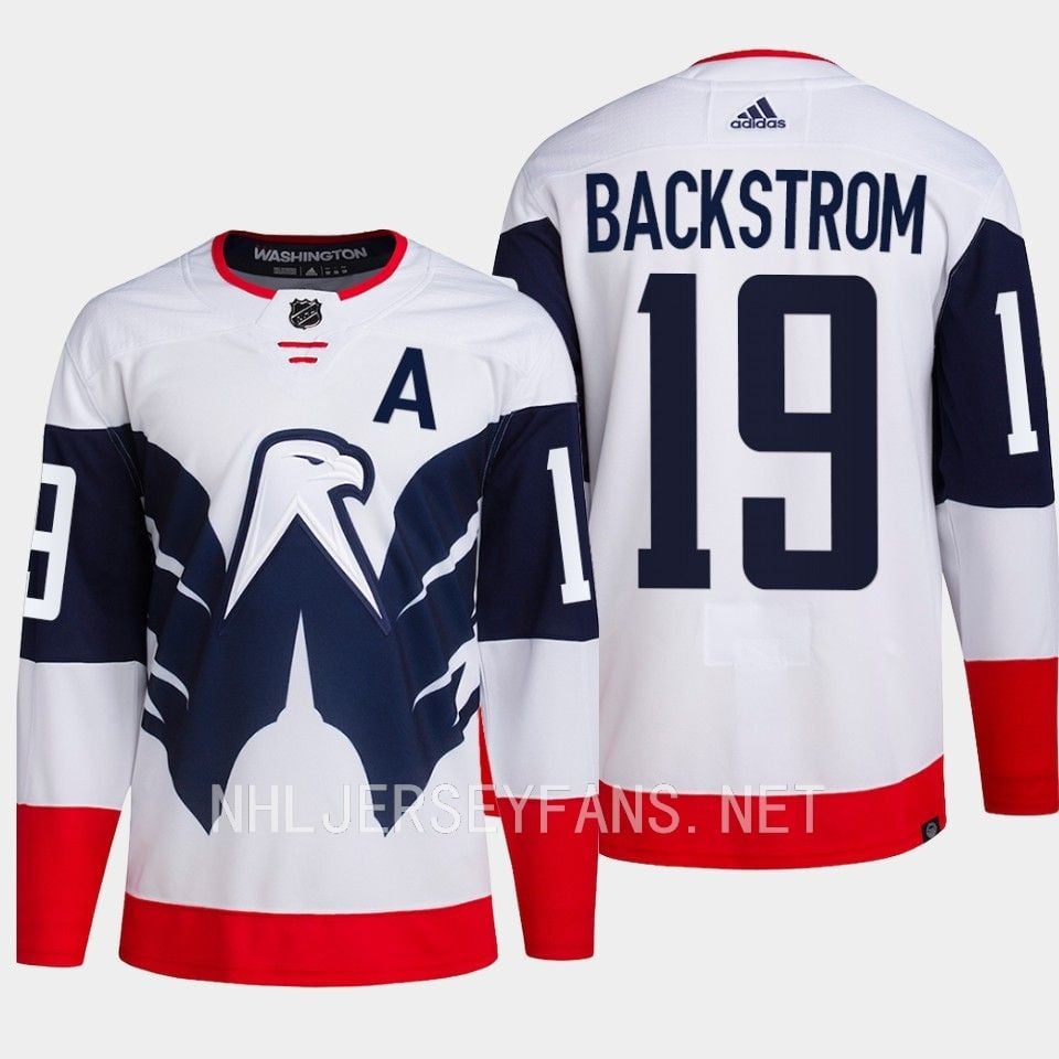 Nicklas Backstrom 19 Washington Capitals 2023 Stadium White Primegreen NHL Jersey Men's