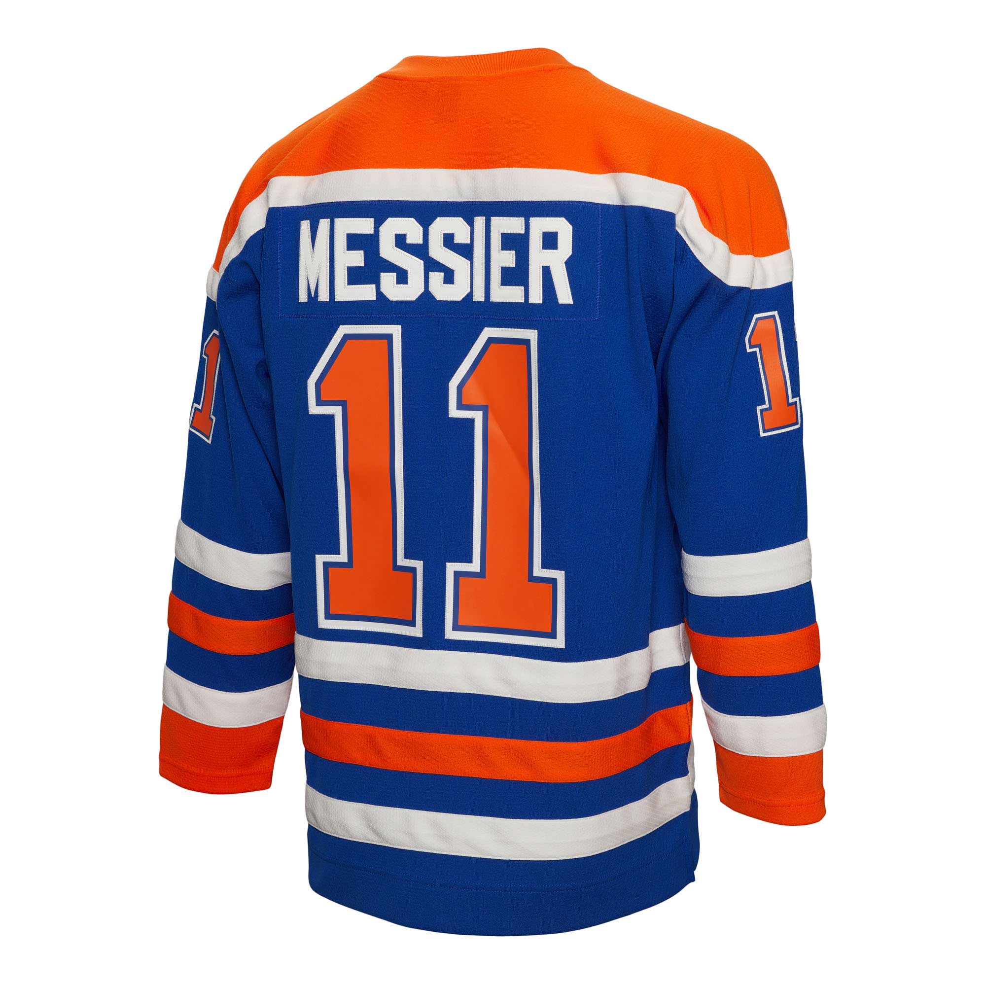 Edmonton Oilers Mark Messier Mitchell Ness Royal Alternate Captain Patch 1986/87 Blue Line Player NHL Jersey Men's