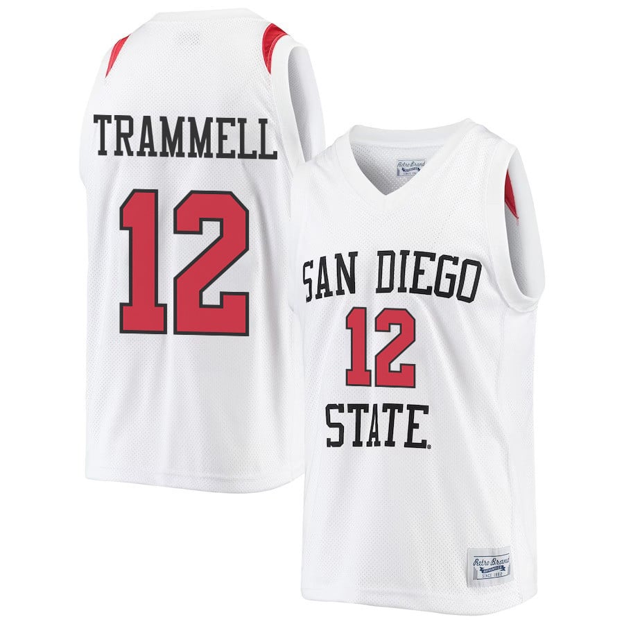 Darrion Trammell 12 San Diego State Aztecs 2023- Me White NCAA Jersey Men's