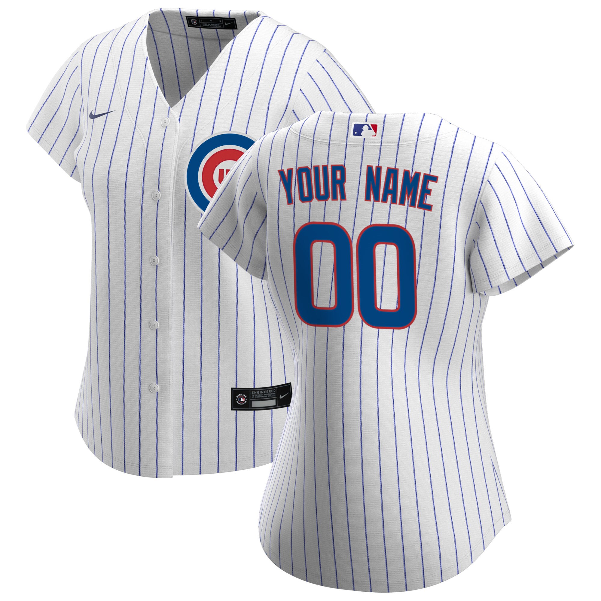 Chicago Cubs White Home Custom MLB Jersey Women's