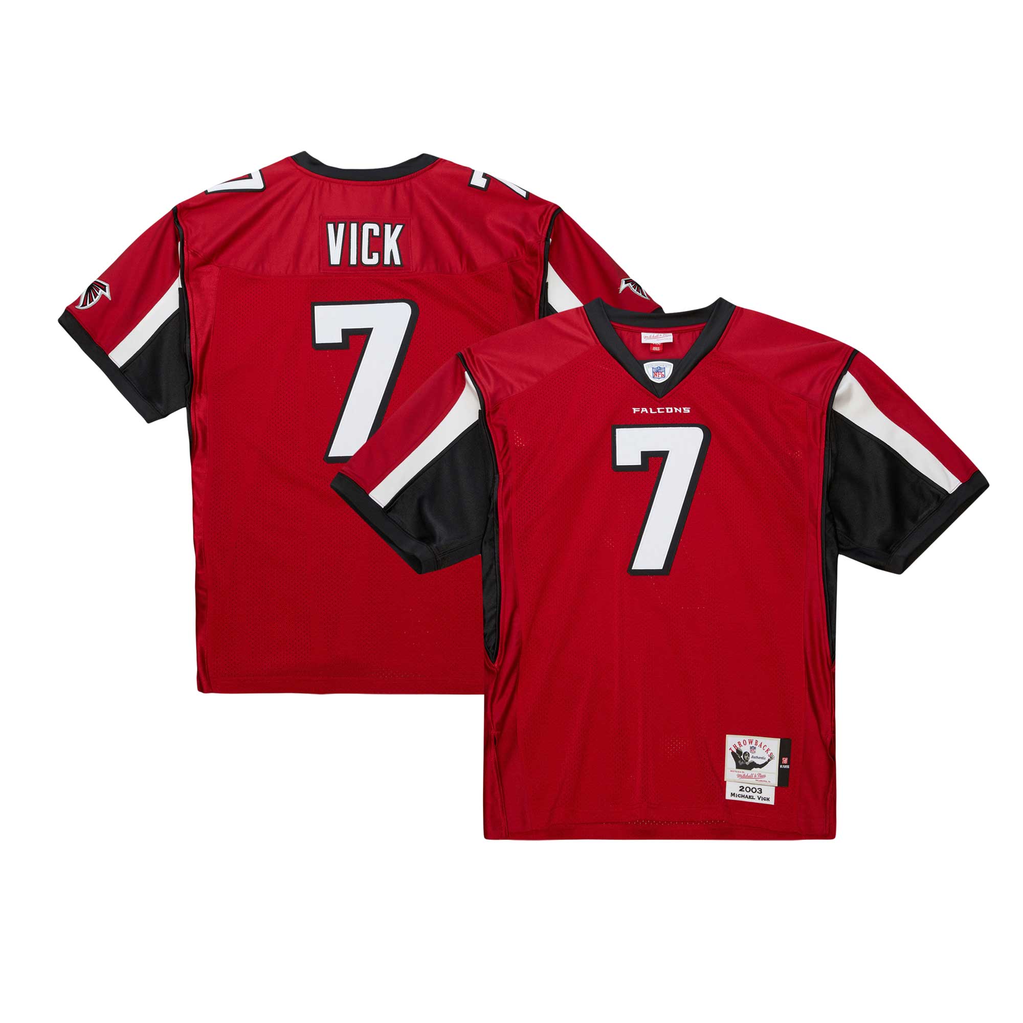 Atlanta Falcons 2003 Michael Vick Mitchell Ness Red Throwback Retired Player NFL Jersey Men's