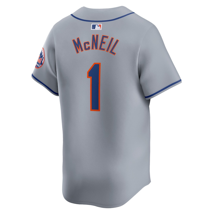 Jeff McNeil 1 New York Mets Away Limited Player Gray MLB Jersey Men's