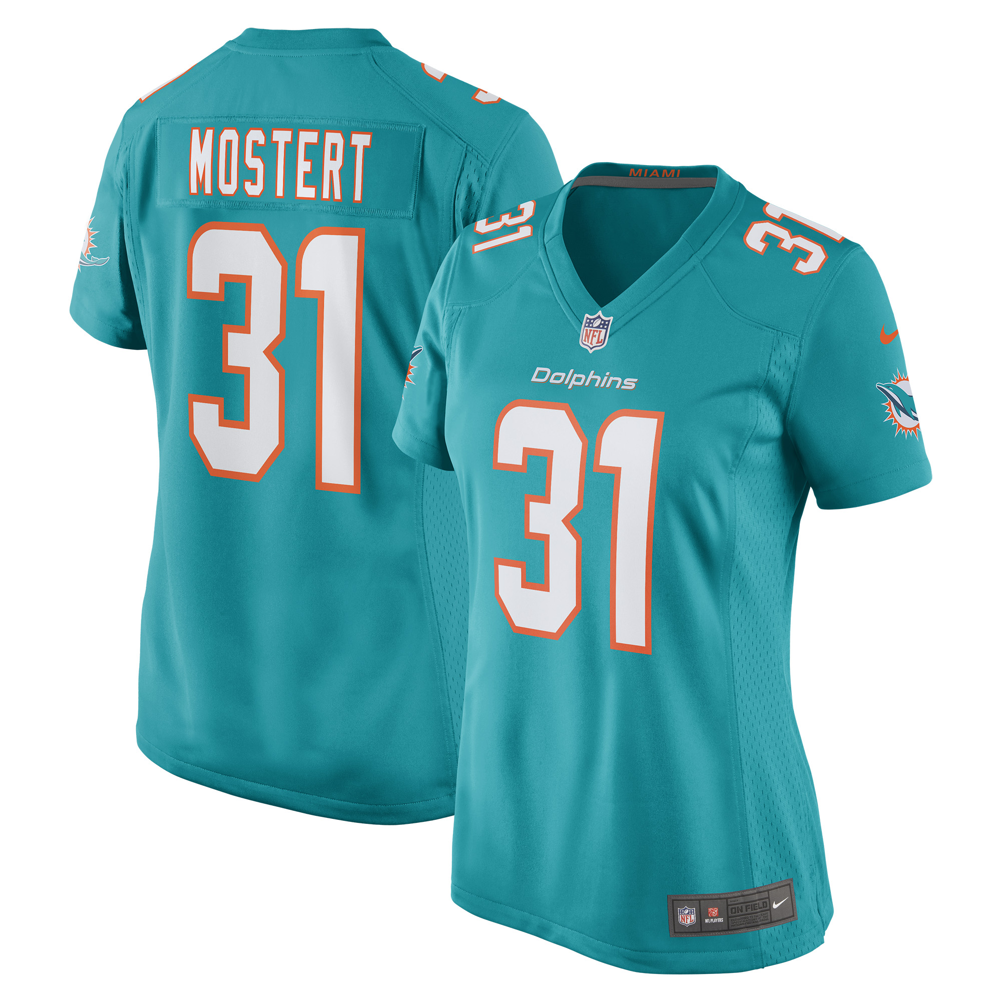 Miami Dolphins Raheem Mostert Aqua Game NFL Jersey Women's