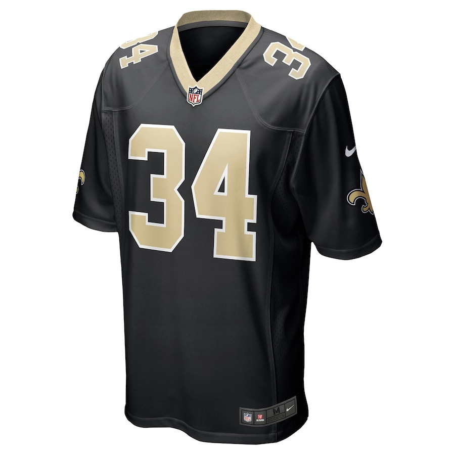 Tony Jones Jr. 34 New Orleans Saints Game Black NFL Jersey Men's
