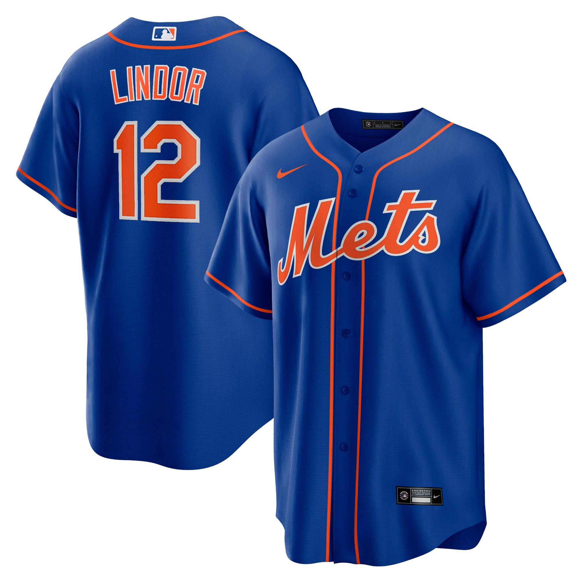 New York Mets Francisco Lindor Royal Alternate Player MLB Jersey Men's