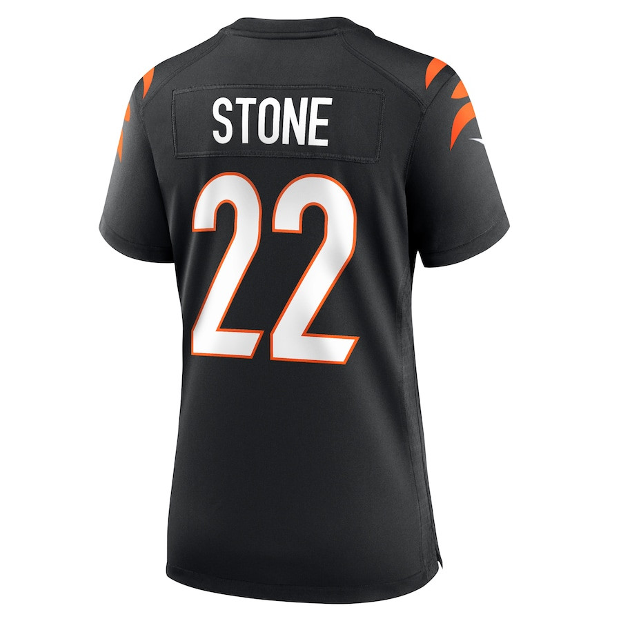 Geno Stone 22 Cincinnati Bengals Game Black NFL Jersey Women's