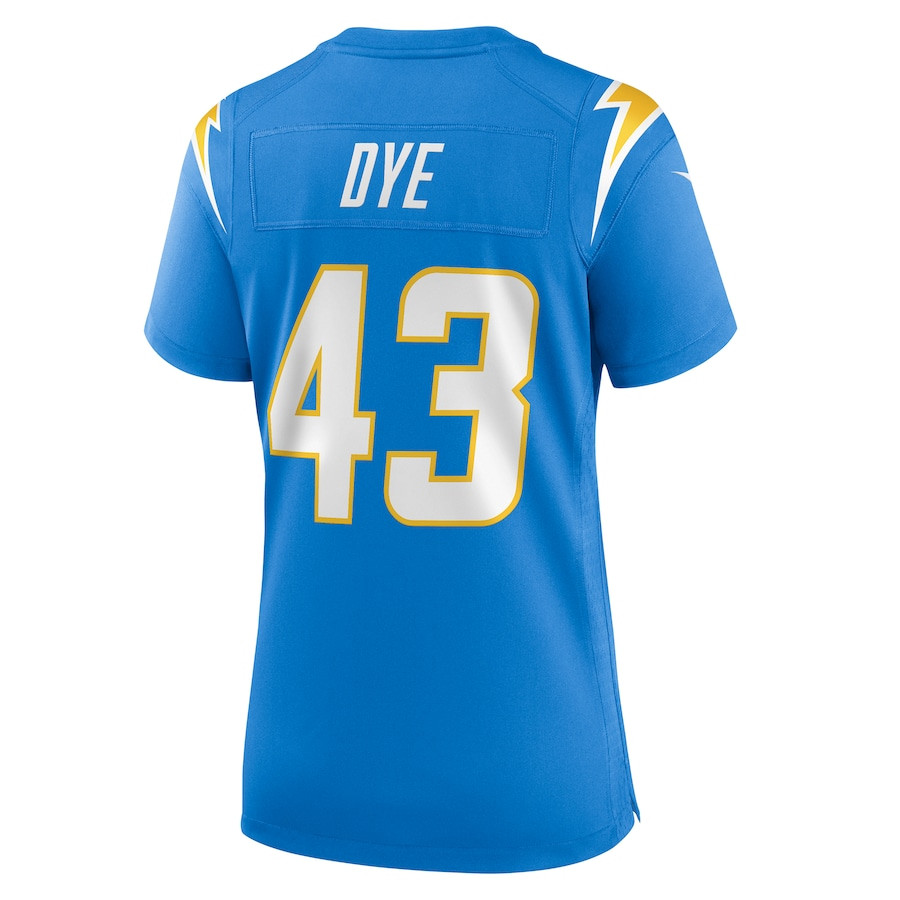 Troy Dye 43 Los Angeles Chargers Game Powder Blue NFL Jersey Women's