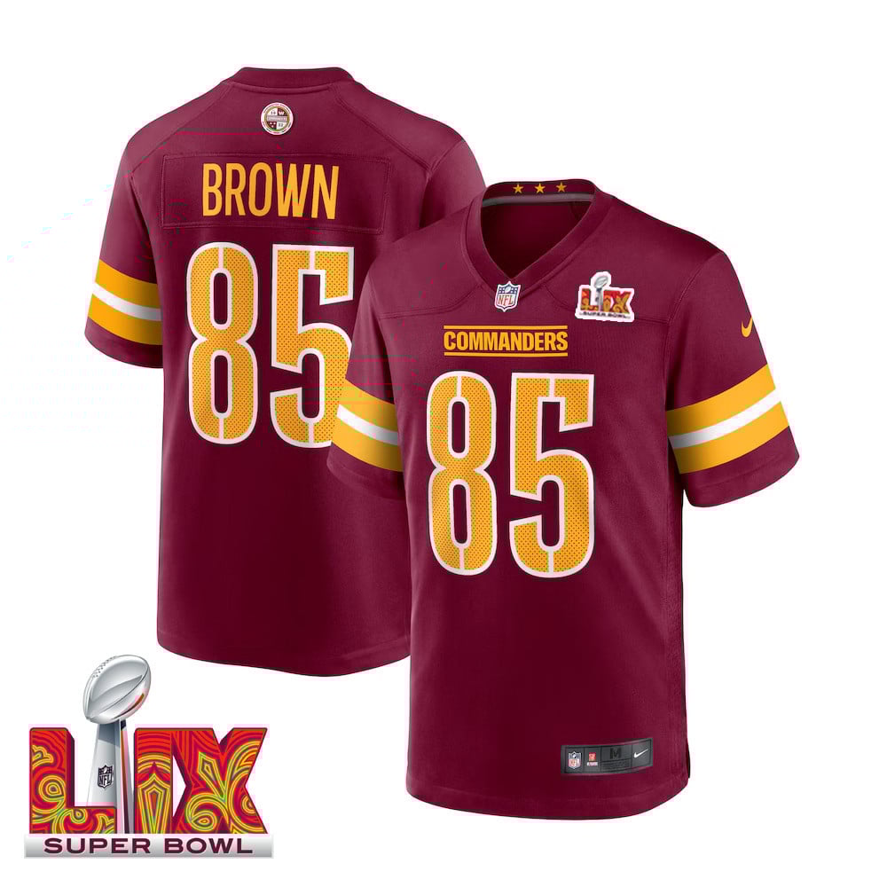 Noah Brown #85 Washington Commanders Super Bowl LIX Burgundy NFL Jersey Men's