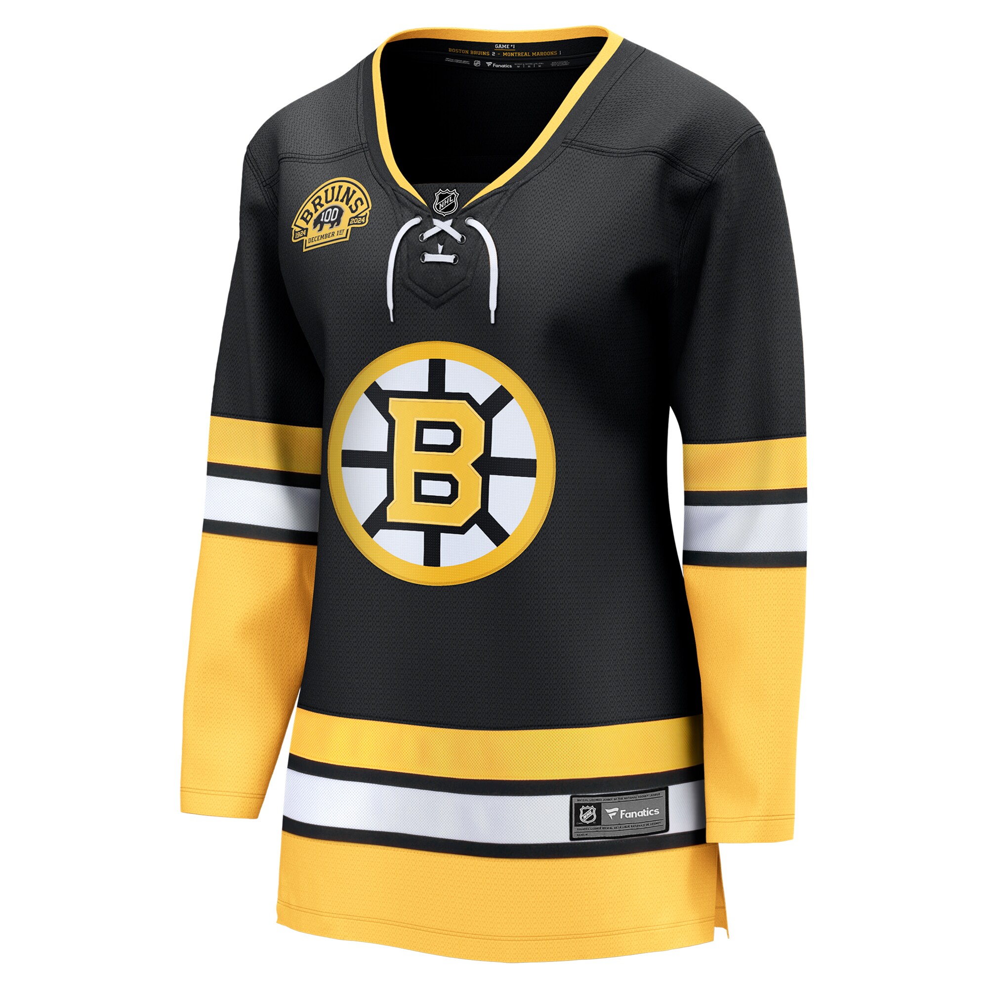 Boston Bruins Black 100th Anniversary Premier Breakaway NHL Jersey Women's