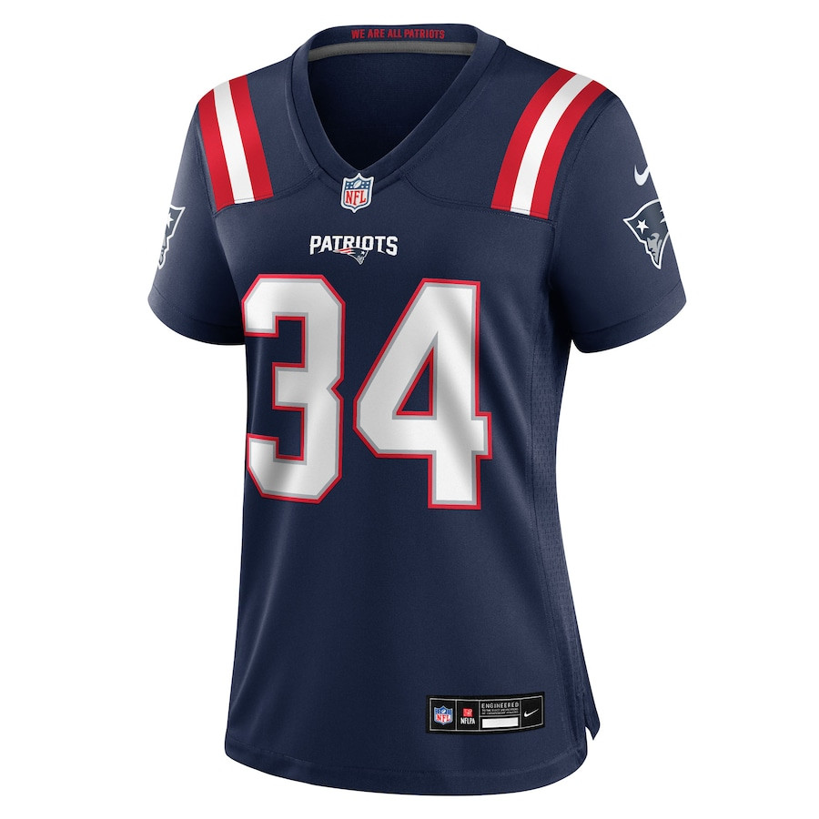 Mark Perry 34 New England Patriots Team Game Navy NFL Jersey Women's