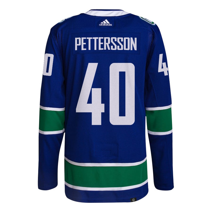 Elias Pettersson 40 Vancouver Canucks 2024 Playoffs Patch Home Blue NHL Jersey Men's