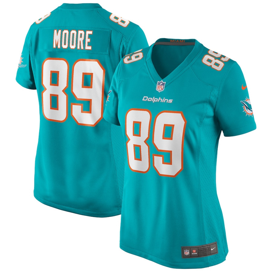 Nat Moore 89 Miami Dolphins Game Retired Aqua NFL Jersey Women's