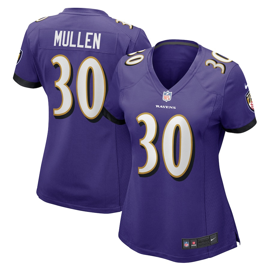 Trayvon Mullen 30 Baltimore Ravens Game Purple NFL Jersey Women's