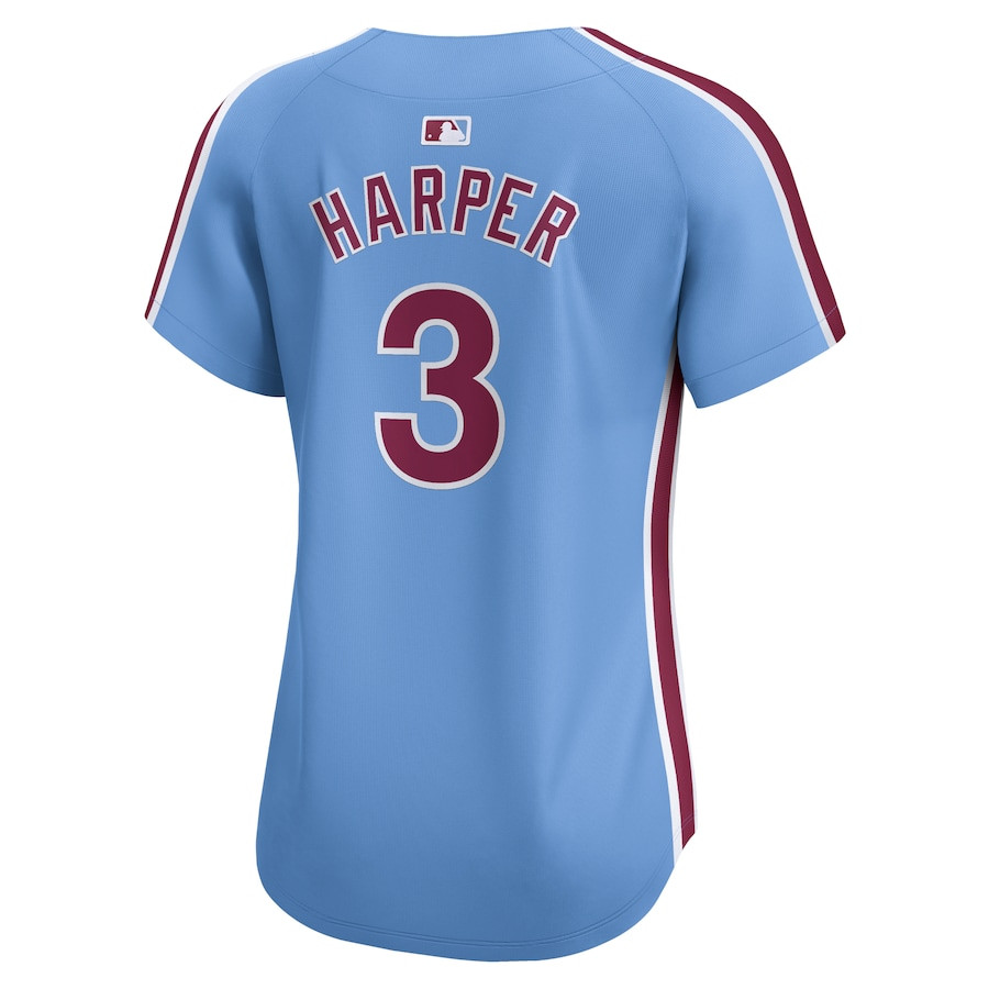 Bryce Harper 3 Philadelphia Phillies Alternate Limited Light Blue MLB Jersey Women's