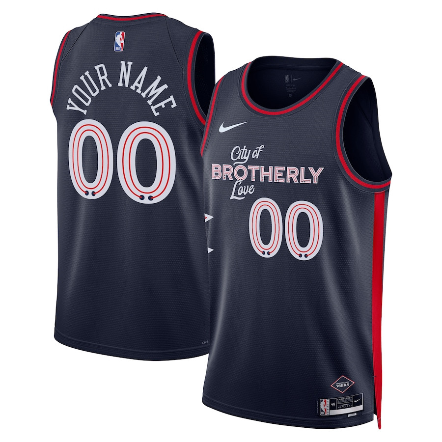 Philadelphia 76ers 2023/24 City Edition Swingman Custom Navy NBA Jersey Men's