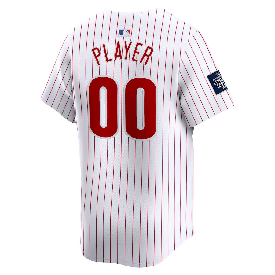 Philadelphia Phillies 2024 World Tour London Series Home Limited Custom White MLB Jersey Men's