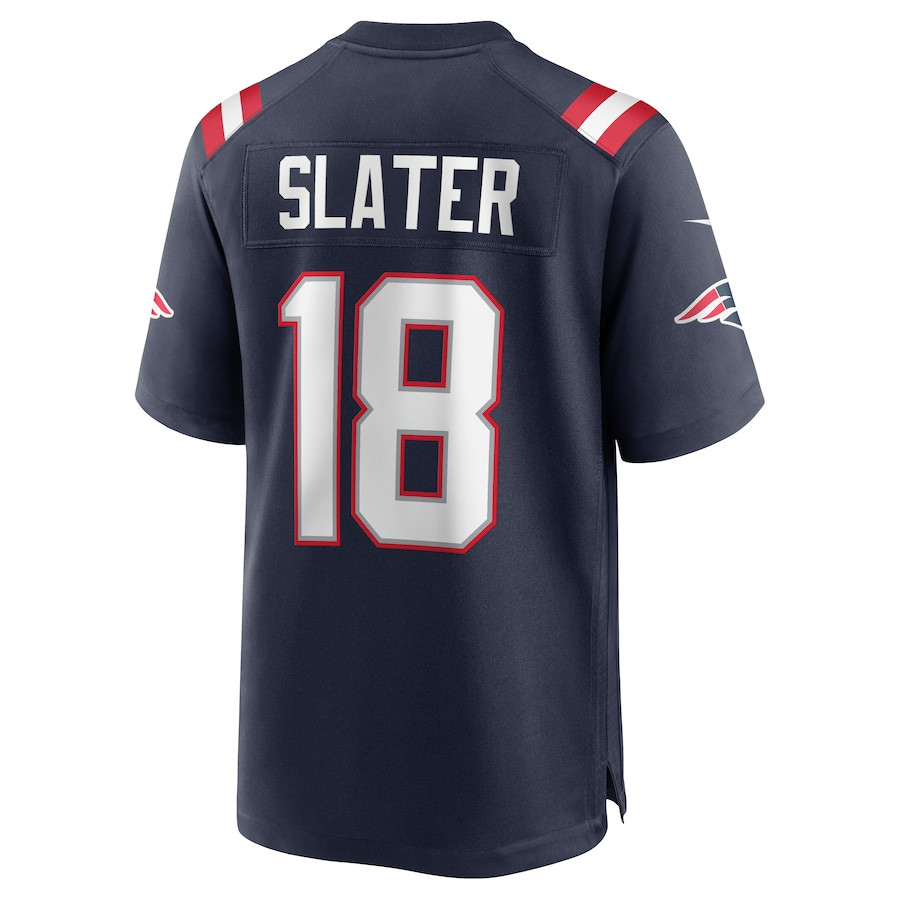 Matthew Slater 18 New England Patriots Game Navy NFL Jersey Men's