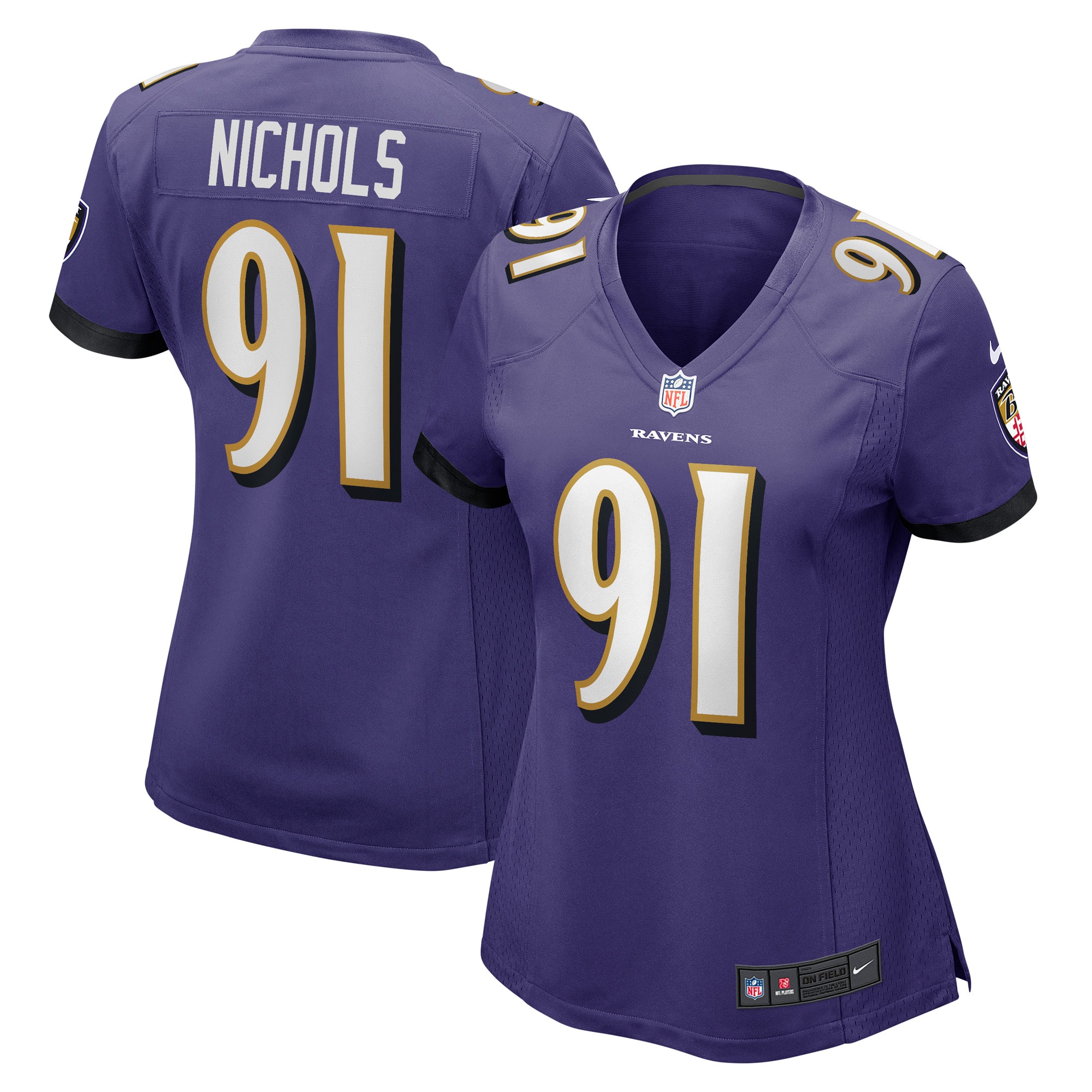 Baltimore Ravens Rayshad Nichols Purple Game Player NFL Jersey Women's