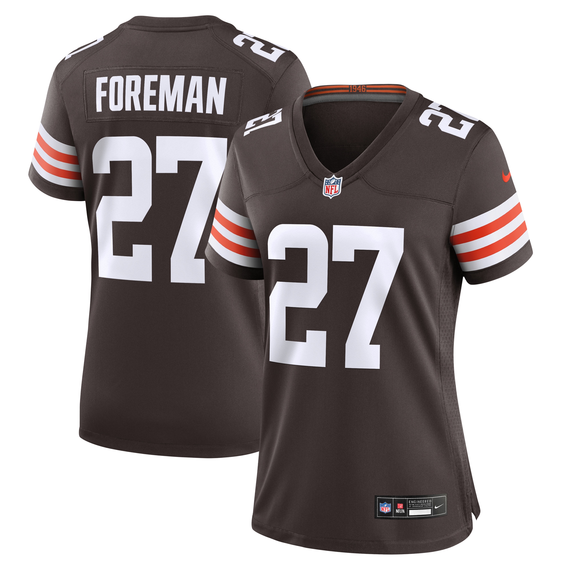 Cleveland Browns D'Onta Foreman Brown Game NFL Jersey Women's
