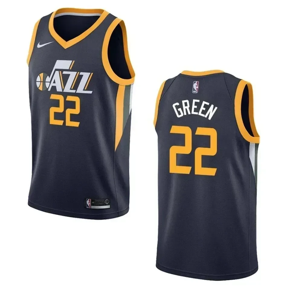 Utah Jazz 22 Jeff Green Icon Swingman Navy NBA Jersey Men's