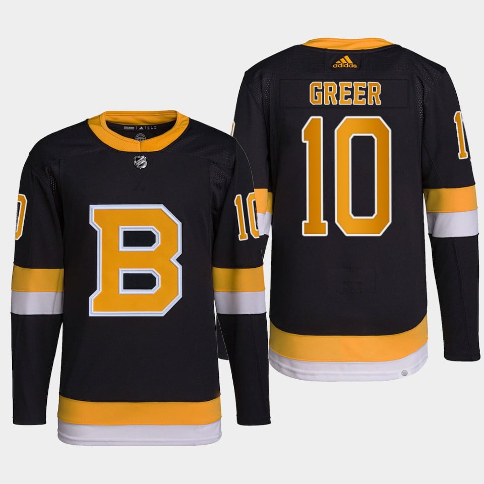 A.J. Greer 10 Boston Bruins Black Alternate NHL Jersey Men's
