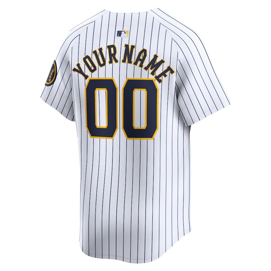 Milwaukee Brewers Alternate Limited Custom White MLB Jersey Men's