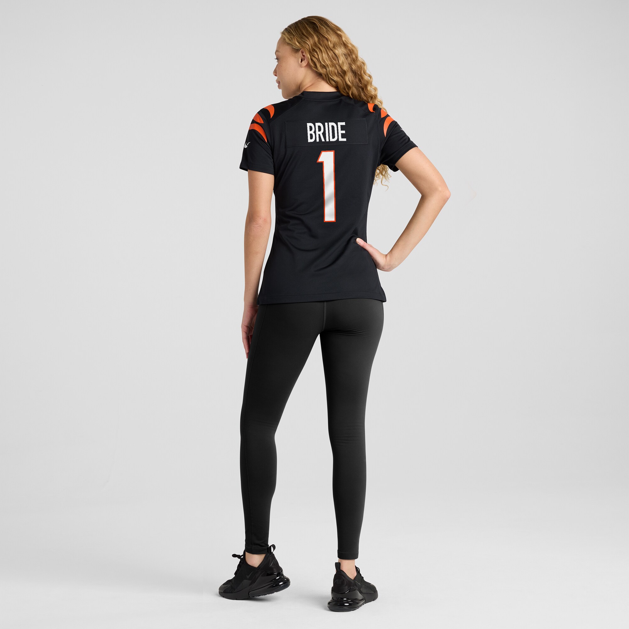 Cincinnati Bengals Number 1 Bride Black Game NFL Jersey Women's