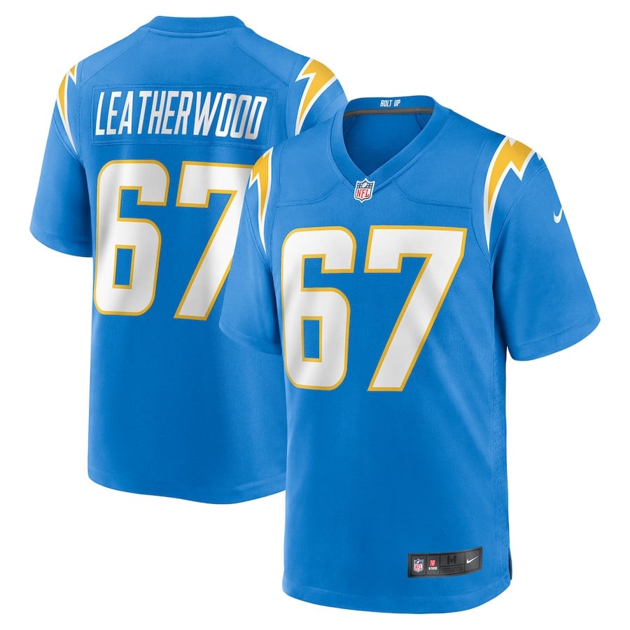 Alex Leatherwood 67 Los Angeles Chargers Team Game Powder Blue NFL Jersey Men's
