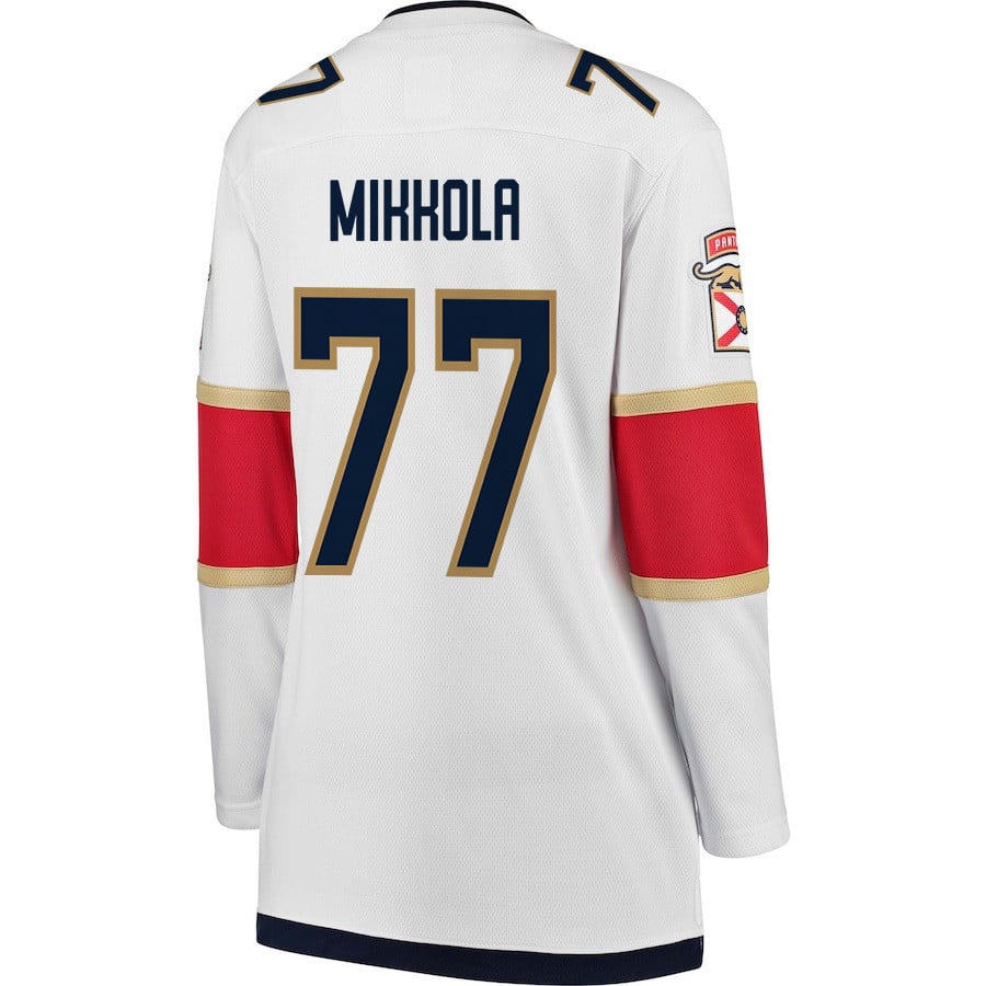 Niko Mikkola 77 Florida Panthers 2024 STANLEY CUP Final Away Breakaway White NHL Jersey Women's