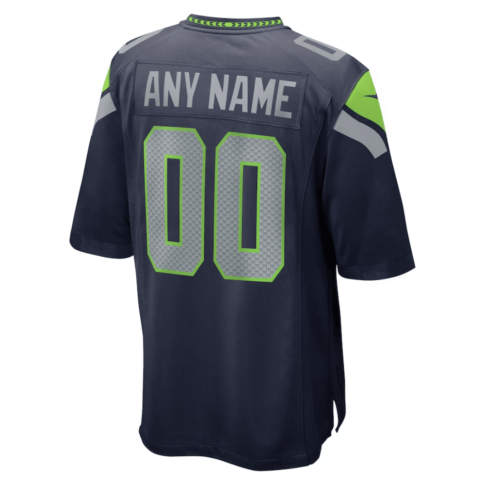Seattle Seahawks AFC Championship Patch Game Custom College Navy NFL Jersey Men's
