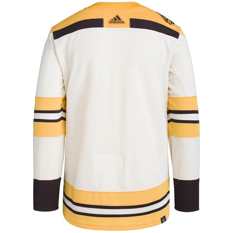 Boston Bruins 100th Anniversary Primegreen Cream NHL Jersey Men's