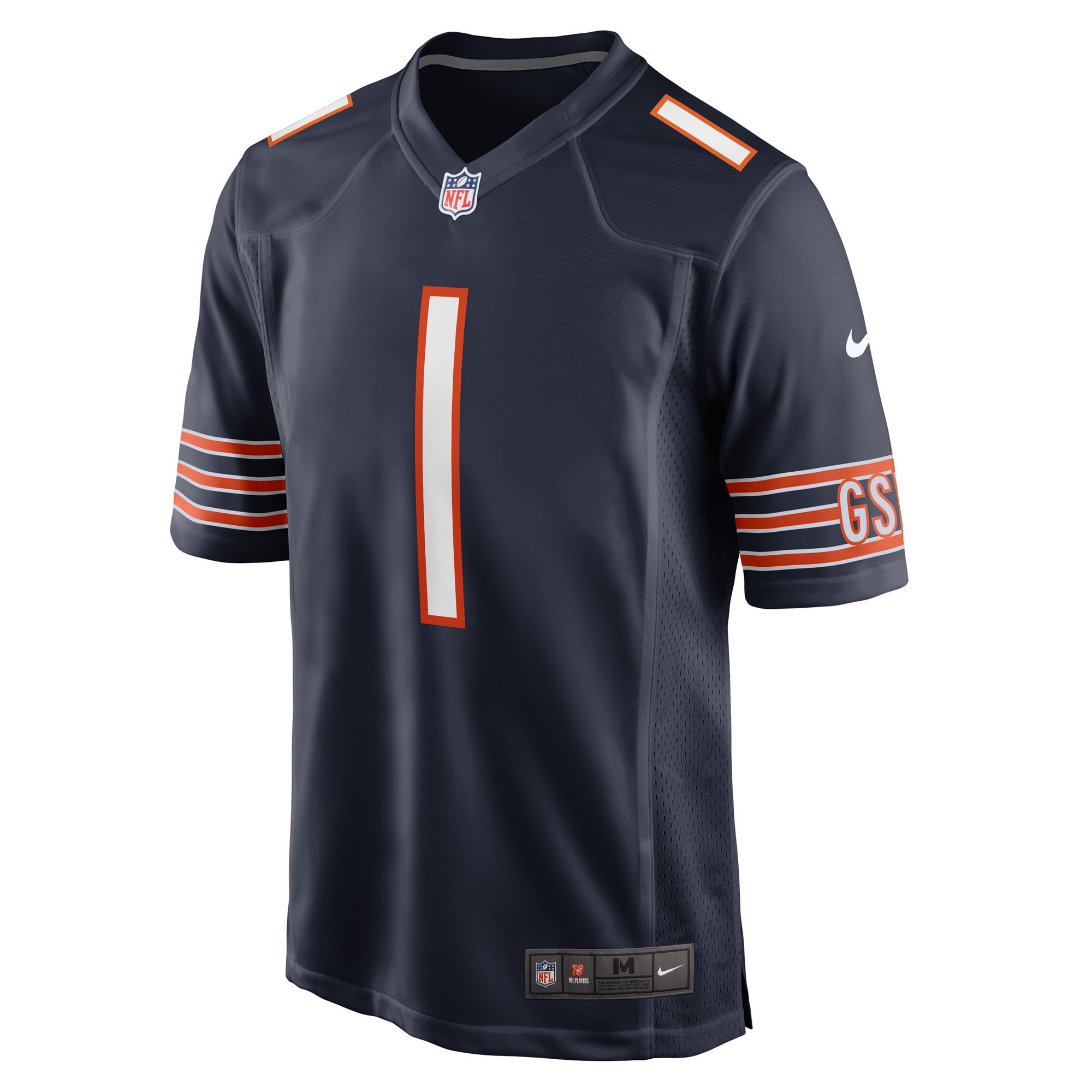 Chicago Bears Number 1 Groom Navy Game NFL Jersey Men's