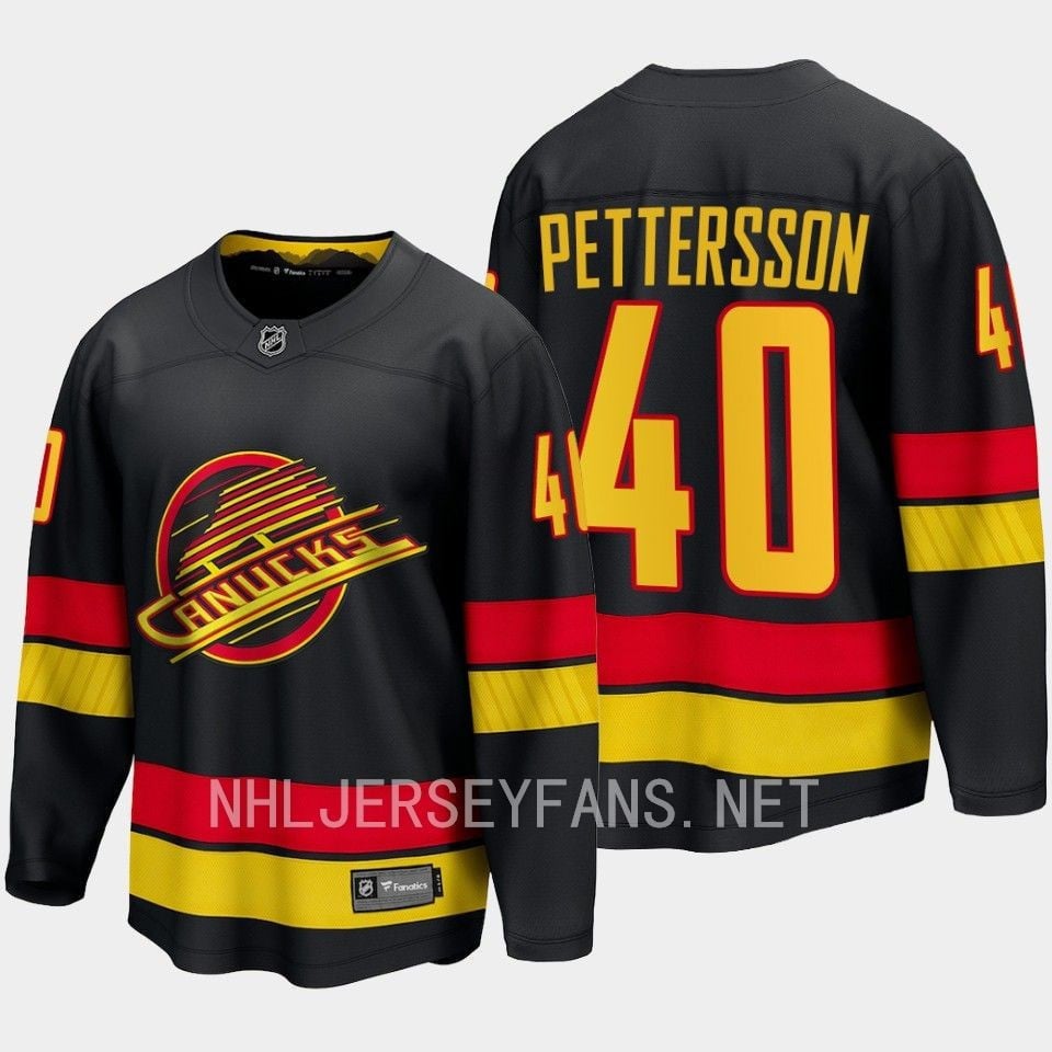 Vancouver Canucks 40 2023-24 Alternate Breakaway Black NHL Jersey Men's