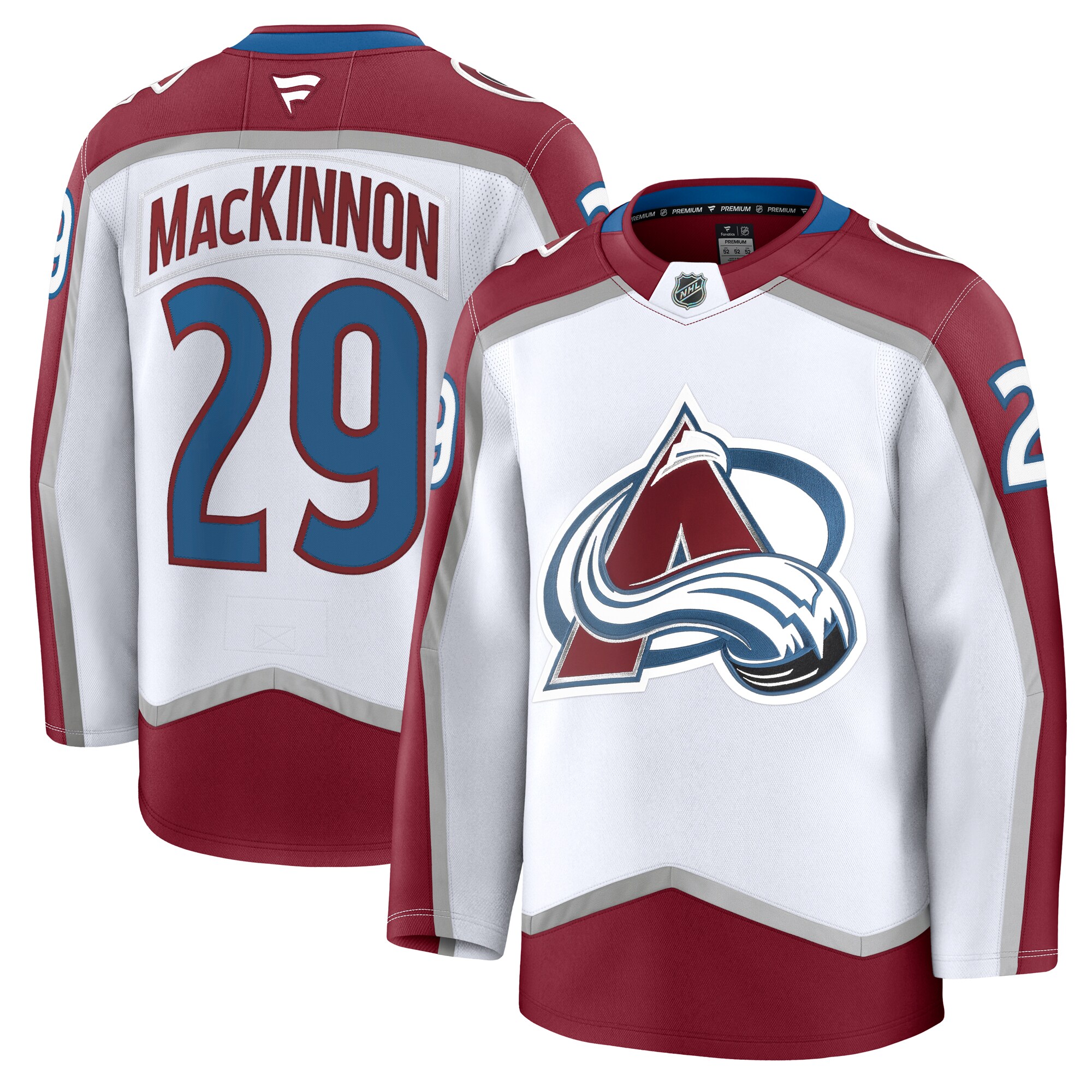 Colorado Avalanche Nathan MacKinnon White Away Premium NHL Jersey Men's