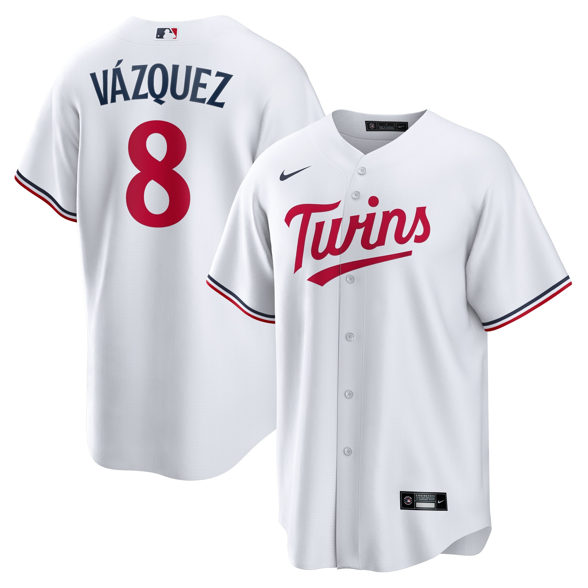 Minnesota Twins Christian Vazquez White Home MLB Jersey Men's