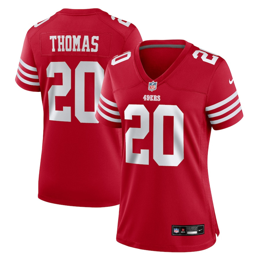 Ambry Thomas 20 San Francisco 49ers Game Scarlet NFL Jersey Women's