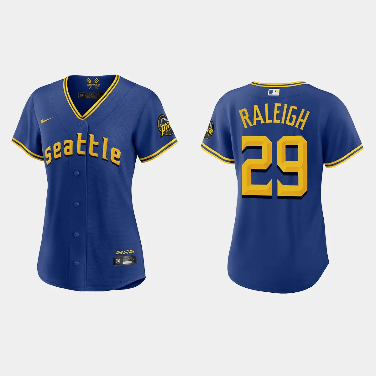 Cal Raleigh 29 Seattle Mariners 2023 City Connect Game Royal MLB Jersey Women's
