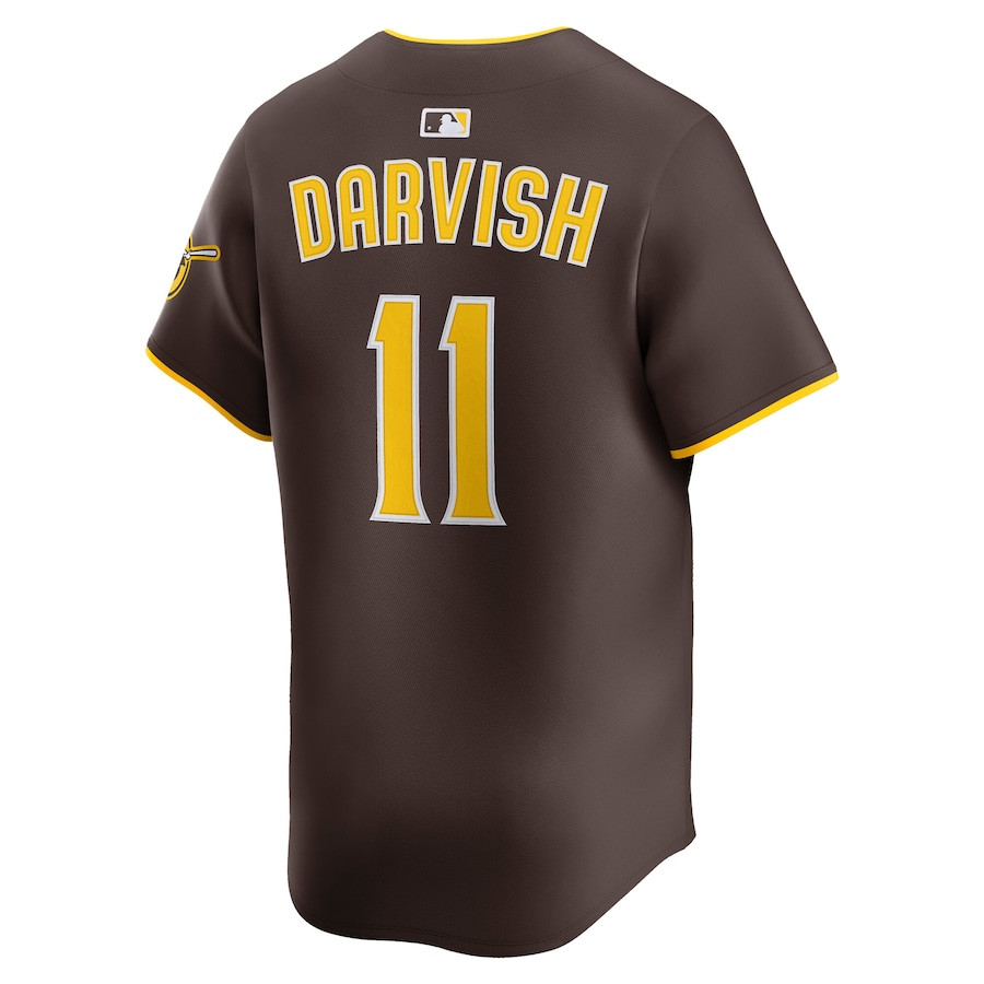 Yu Darvish 11 San Diego Padres Road Limited Player Brown MLB Jersey Men's