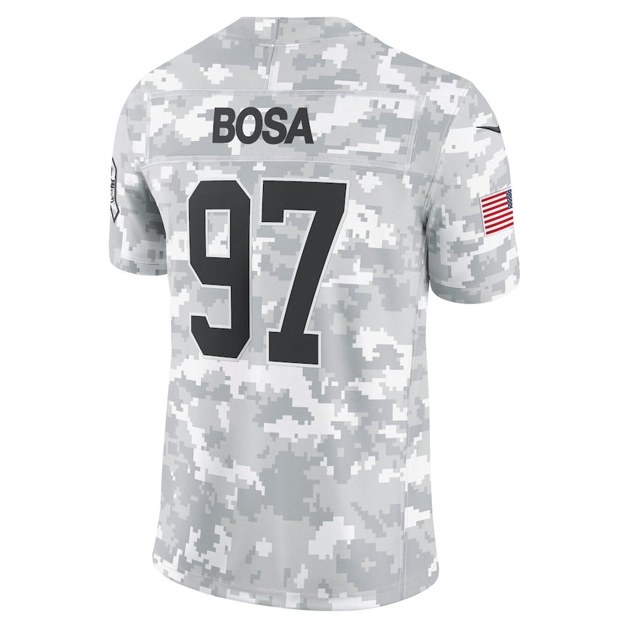 Nick Bosa 97 San Francisco 49ers 2024 Salute to Service Limited Arctic Camo NFL Jersey Men's