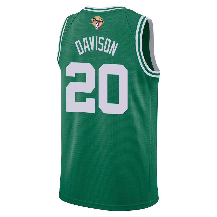JD Davison 20 Boston Celtics 2024 FINALS PATCH Icon Edition Kelly Green NBA Jersey Men's