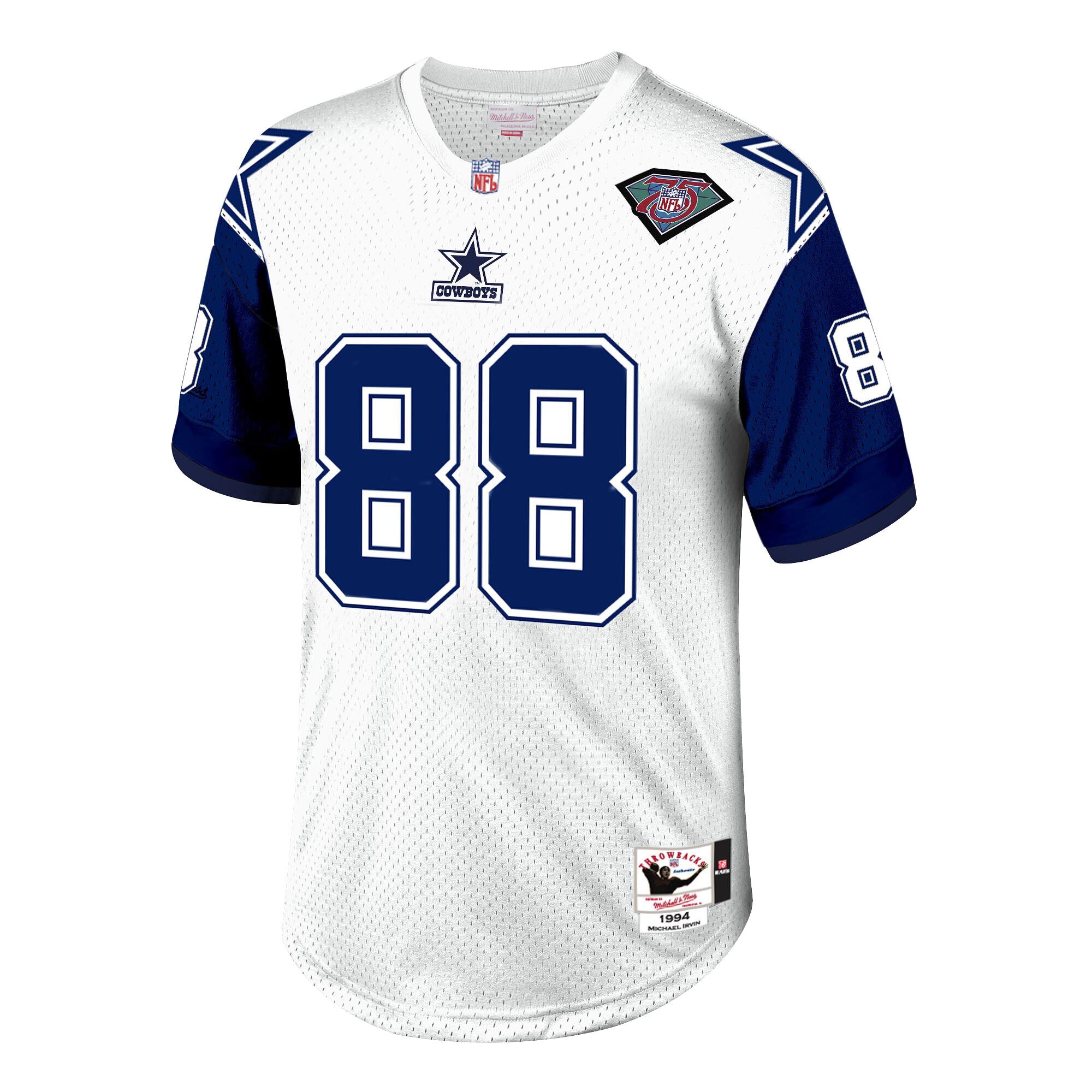 Dallas Cowboys 1994 Michael Irvin Mitchell Ness White Throwback Retired Player NFL Jersey Men's