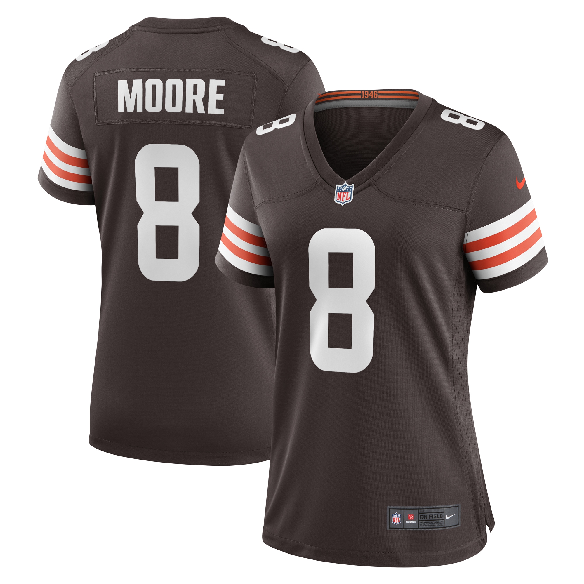 Cleveland Browns Elijah Moore Brown Game NFL Jersey Women's