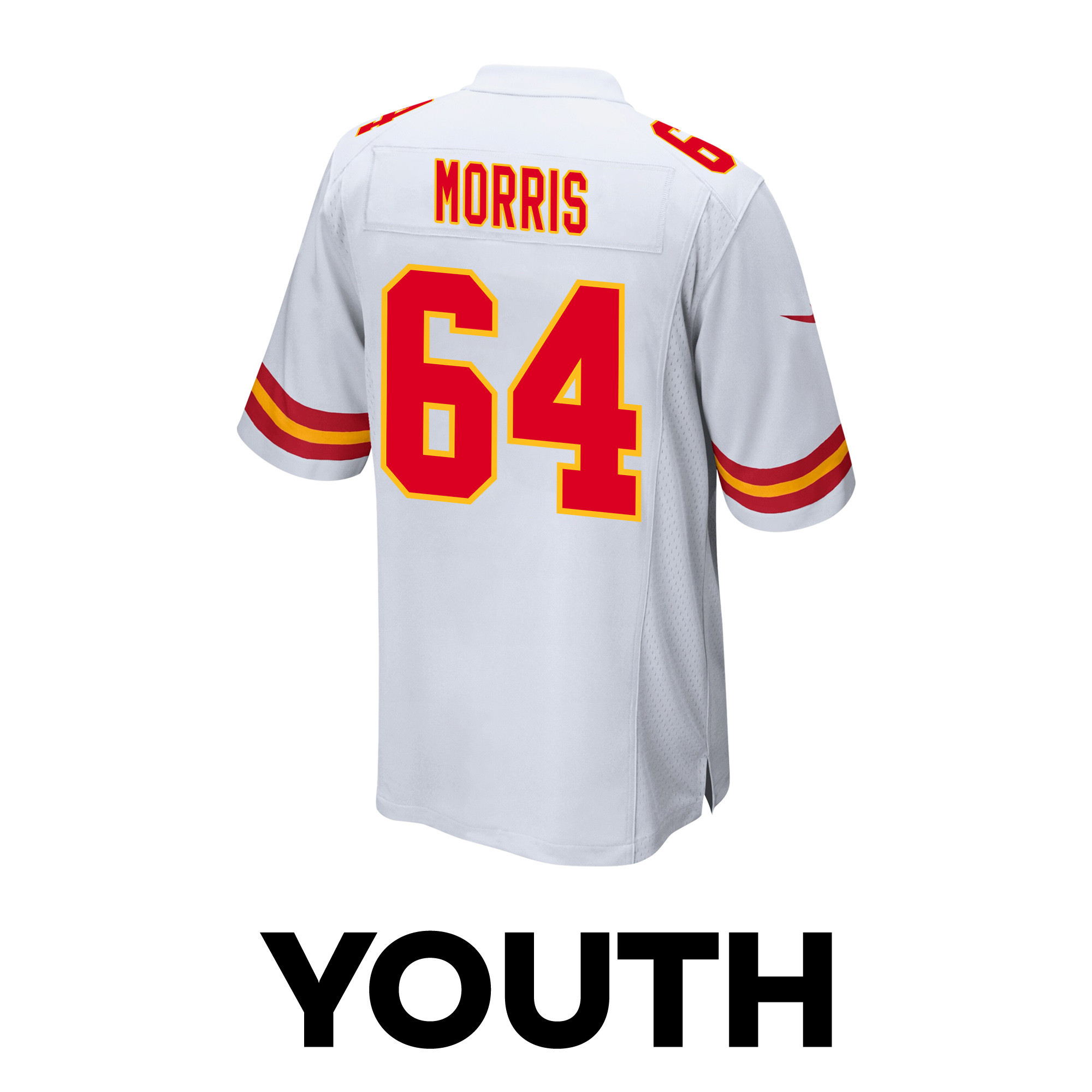 Wanya Morris 64 Kansas City Chiefs Super Bowl LVIII Champions 4X Game White NFL Jersey Youth