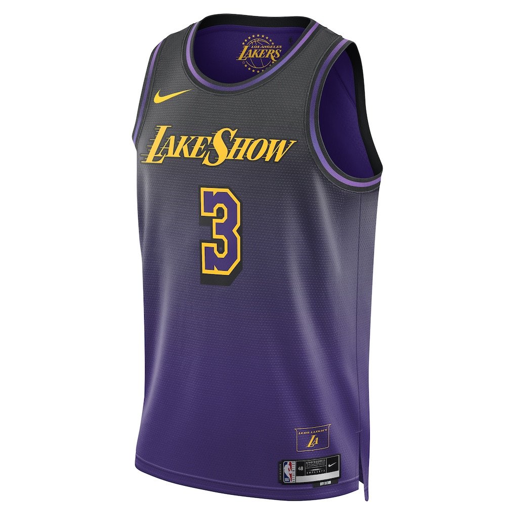 Anthony Davis 3 Los Angeles Lakers Unisex 2024/25 Swingman Player City Edition Purple NBA Jersey Unisex