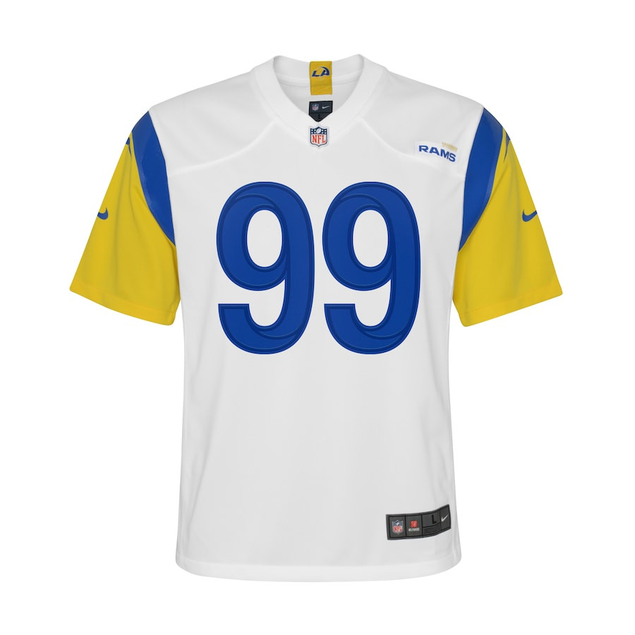 Aaron Donald 99 Los Angeles Rams Game White NFL Jersey Youth