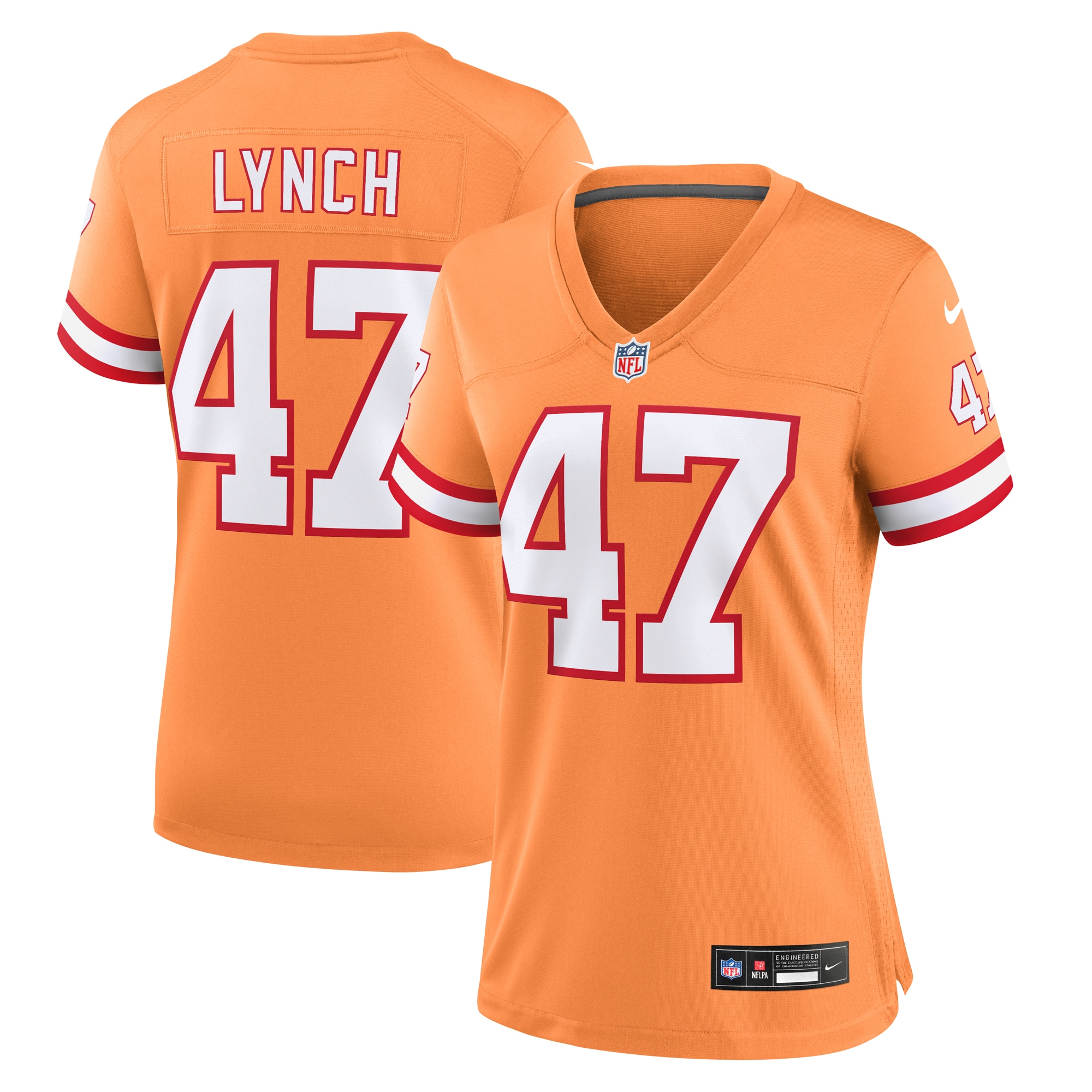 Tampa Bay Buccaneers John Lynch Orange Throwback Game NFL Jersey Women's