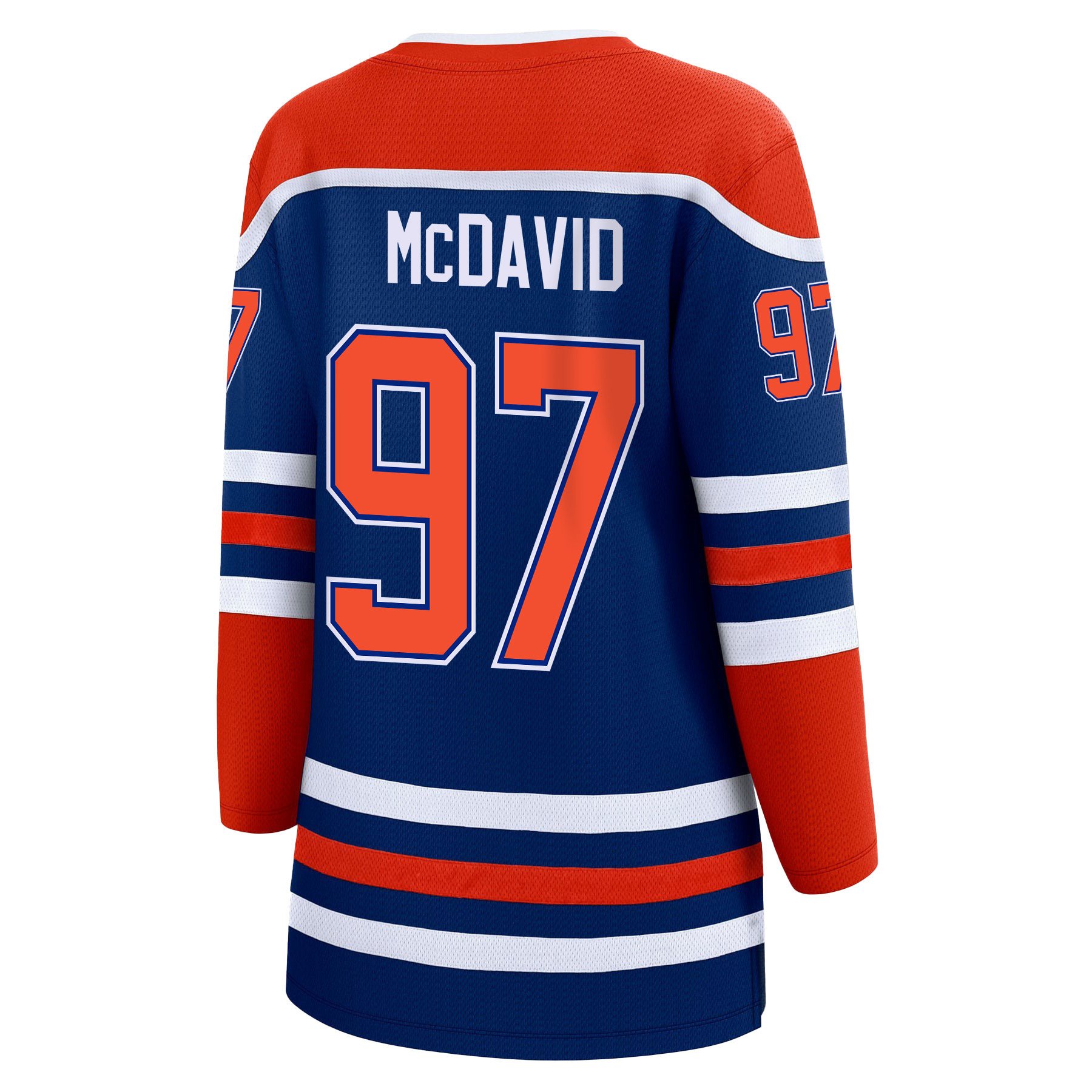 Connor McDavid 97 Edmonton Oilers 2024 STANLEY CUP Final Home Royal NHL Jersey Women's