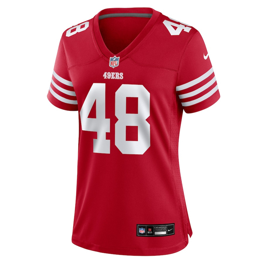 Tatum Bethune 48 San Francisco 49ers Game Scarlet NFL Jersey Women's